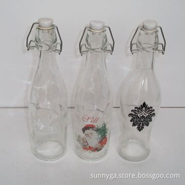Glass Bottle with Decal, Rubber Pad and Plastic Lid, Available in 500/450mL Capacity